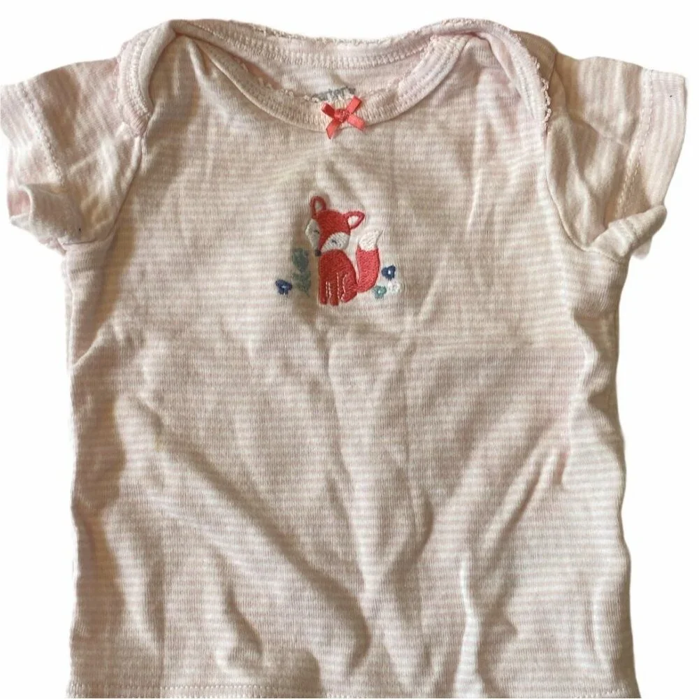 Baby Girl 3pc Bodysuit Bundle Size 3M Carters Pink Floral‎ & Striped Patterns